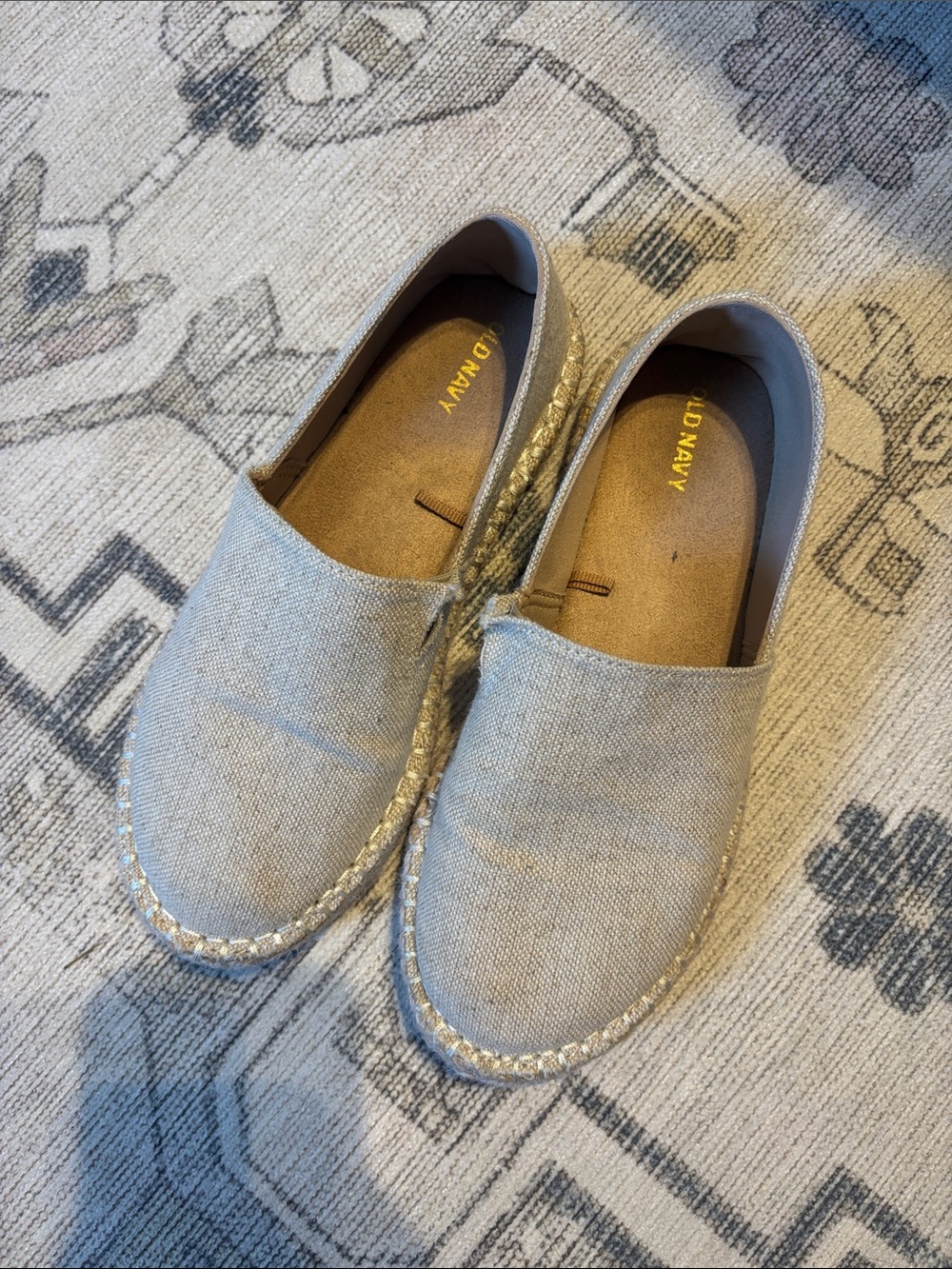Old Navy Light Gray Canvas Slip-On Espadrilles